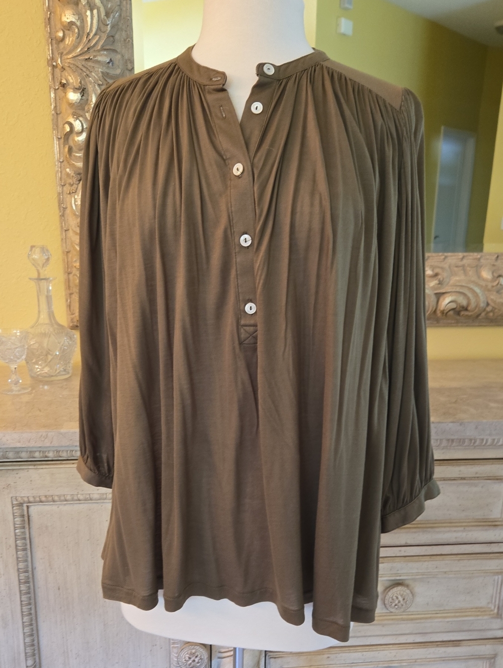 J Crew Flowy Three Quarter Sleeve Top